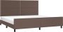 Maison Exclusive Bedframe met hoofdbord kunstleer bruin 200x200 cm - Thumbnail 2