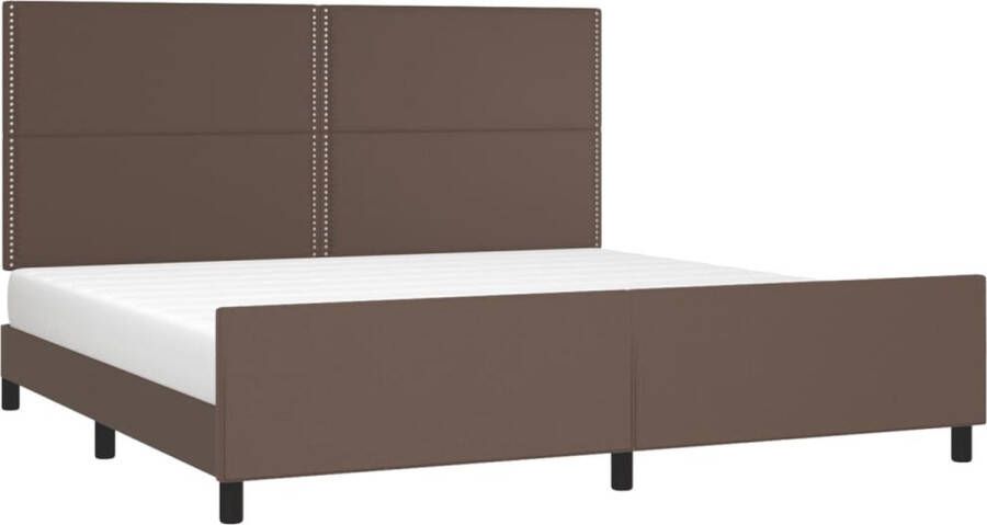 Maison Exclusive Bedframe met hoofdbord kunstleer bruin 200x200 cm