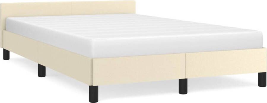 Maison Exclusive Bedframe met hoofdbord kunstleer crèmekleurig 120x200 cm