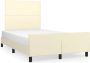 Maison Exclusive Bedframe met hoofdbord kunstleer crèmekleurig 120x200 cm - Thumbnail 1