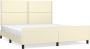 Maison Exclusive Bedframe met hoofdbord kunstleer crèmekleurig 160x200 cm - Thumbnail 2