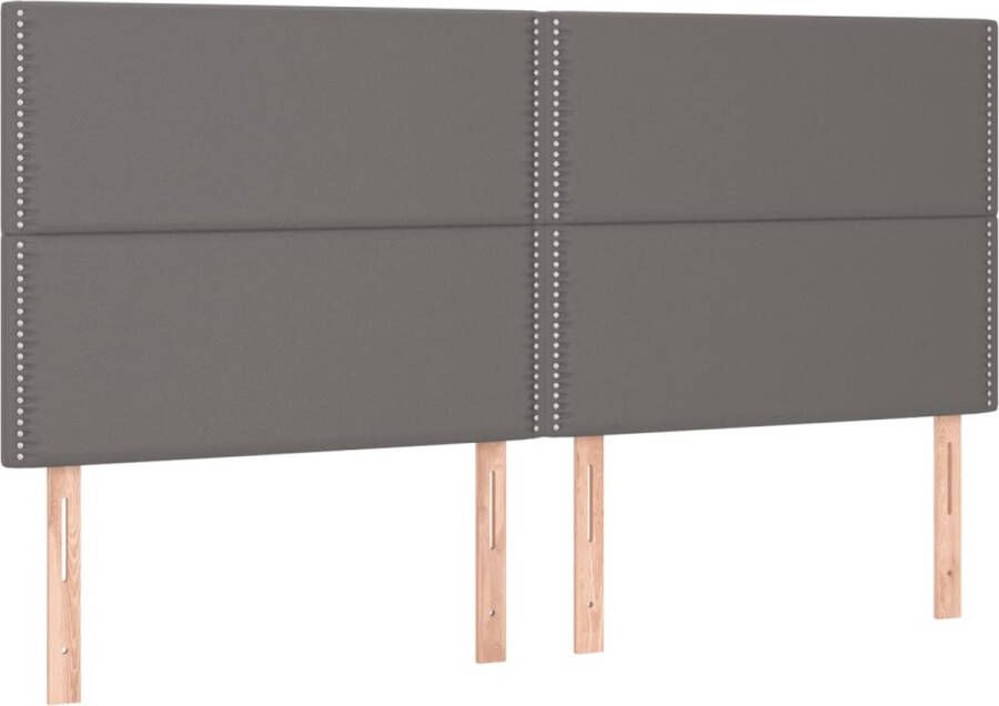 Maison Exclusive Bedframe met hoofdbord kunstleer grijs 200x200 cm