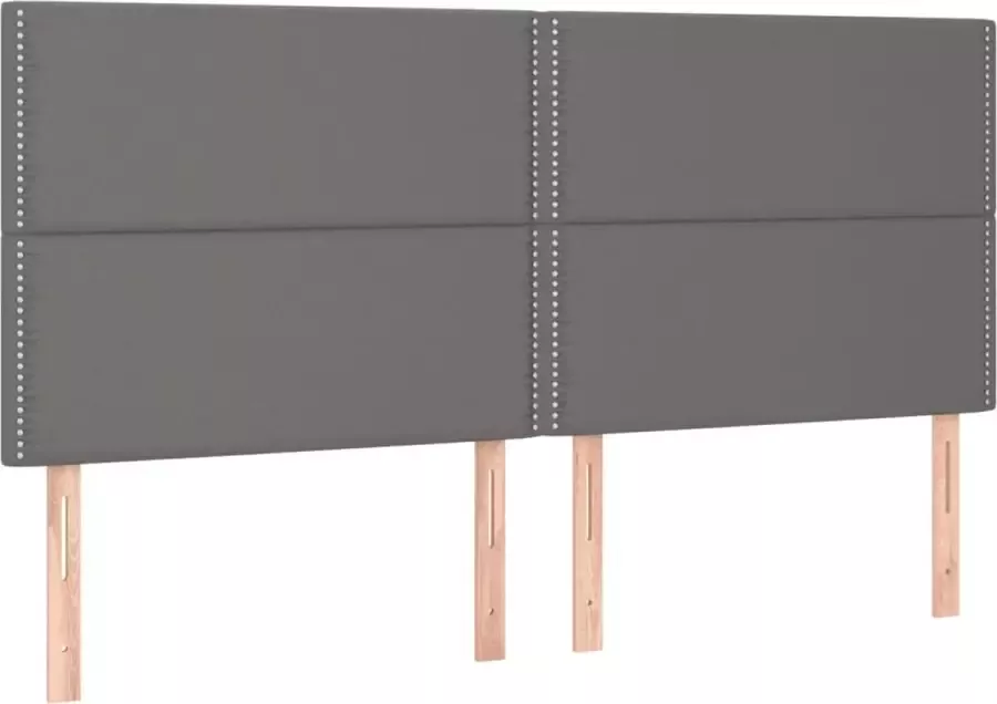 Maison Exclusive Bedframe met hoofdbord kunstleer grijs 200x200 cm