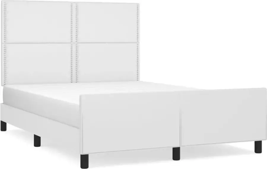 Maison Exclusive Bedframe met hoofdbord kunstleer wit 140x200 cm