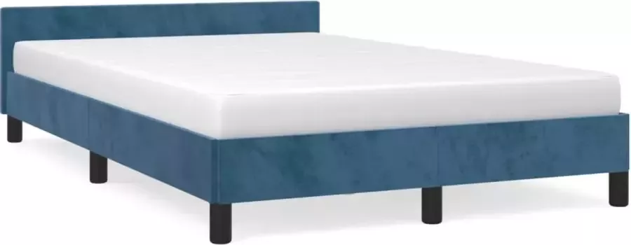 Maison Exclusive Bedframe met hoofdeinde fluweel donkerblauw 120x200 cm