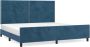 Maison Exclusive Bedframe met hoofdeinde fluweel donkerblauw 200x200 cm - Thumbnail 1
