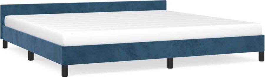 Maison Exclusive Bedframe met hoofdeinde fluweel donkerblauw 200x200 cm