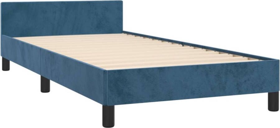 Maison Exclusive Bedframe met hoofdeinde fluweel donkerblauw 80x200 cm