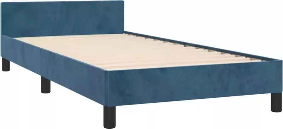Maison Exclusive Bedframe met hoofdeinde fluweel donkerblauw 80x200 cm
