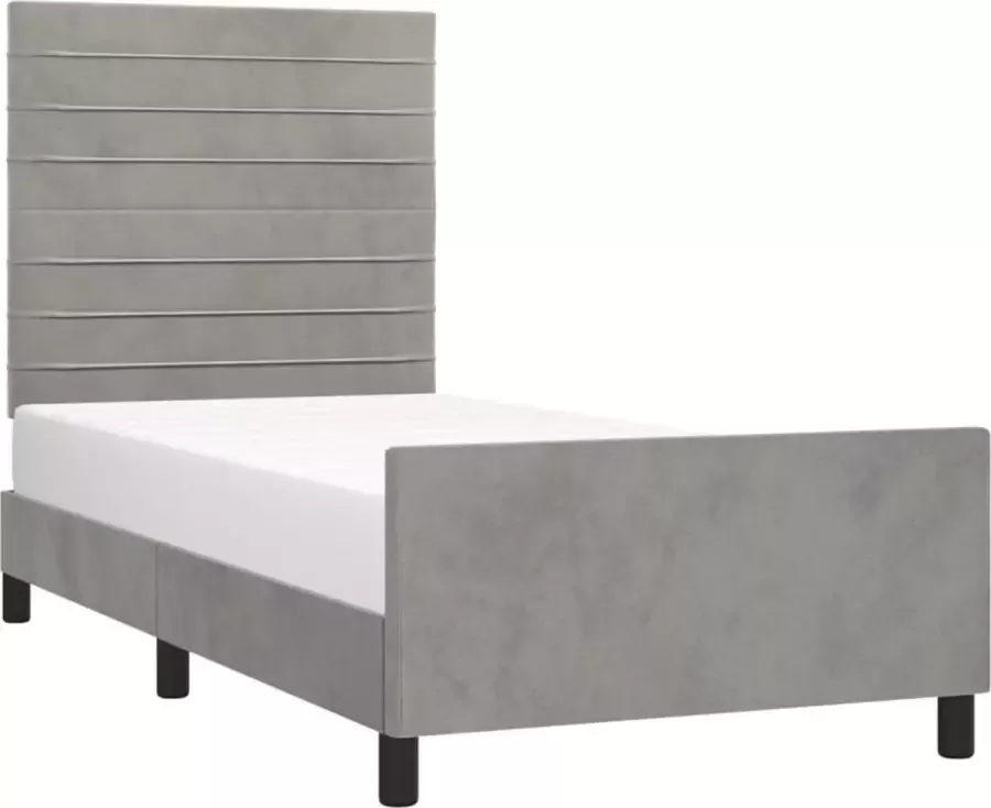 Maison Exclusive Bedframe met hoofdeinde fluweel lichtgrijs 100x200 cm