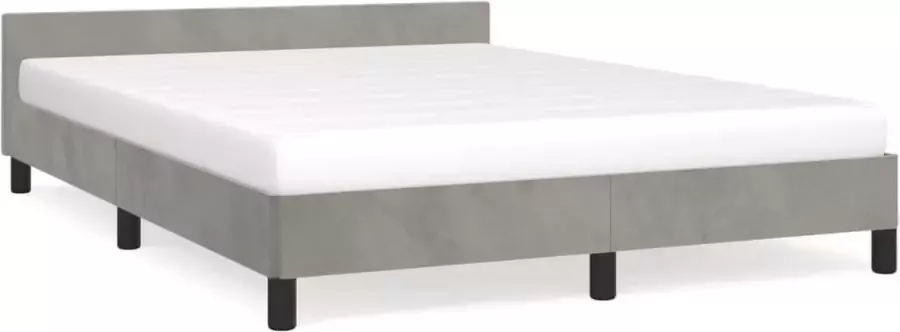 Maison Exclusive Bedframe met hoofdeinde fluweel lichtgrijs 140x190 cm