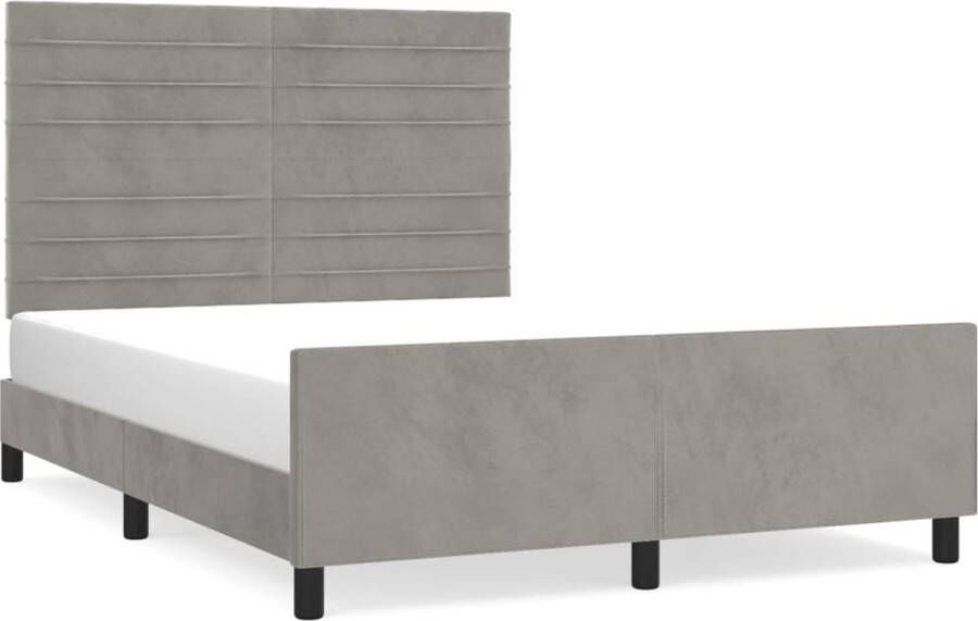 Maison Exclusive Bedframe met hoofdeinde fluweel lichtgrijs 140x200 cm