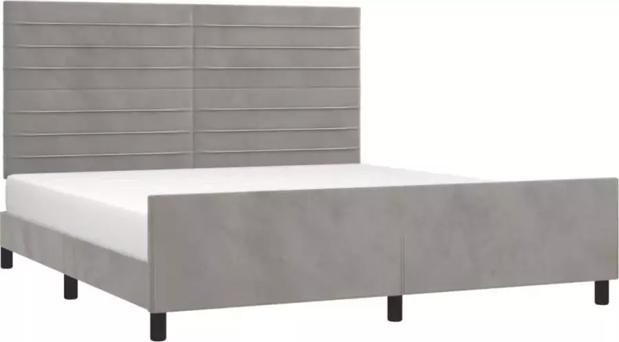 Maison Exclusive Bedframe met hoofdeinde fluweel lichtgrijs 160x200 cm
