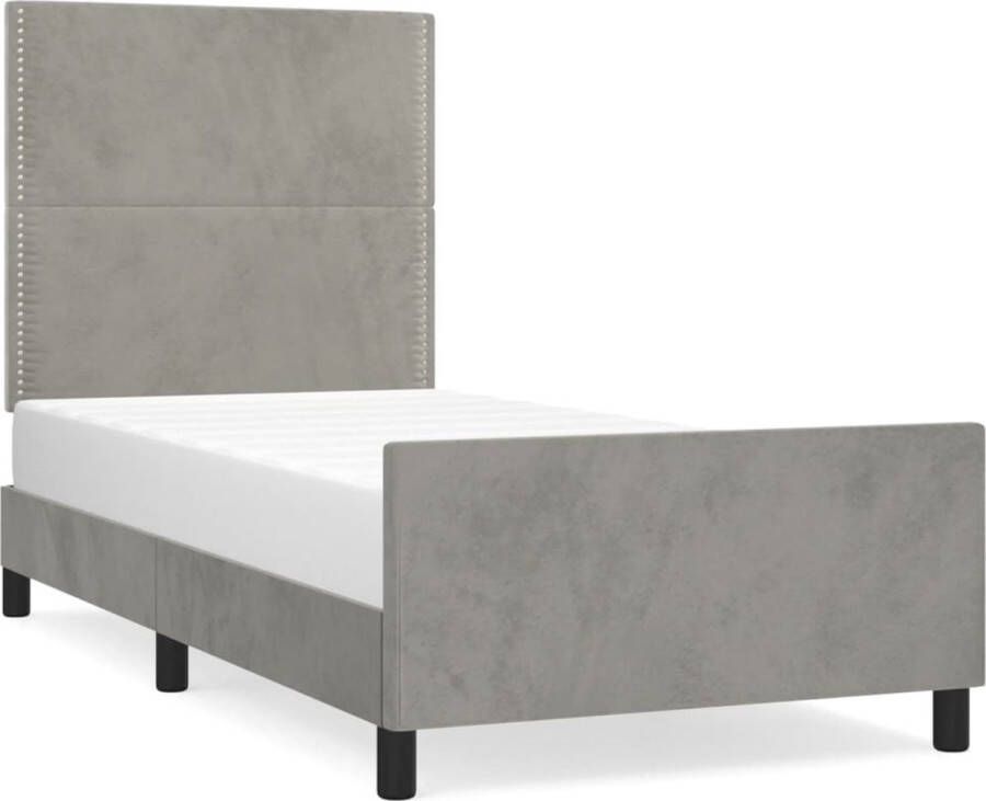 Maison Exclusive Bedframe met hoofdeinde fluweel lichtgrijs 80x200 cm