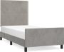 Maison Exclusive Bedframe met hoofdeinde fluweel lichtgrijs 80x200 cm - Thumbnail 2