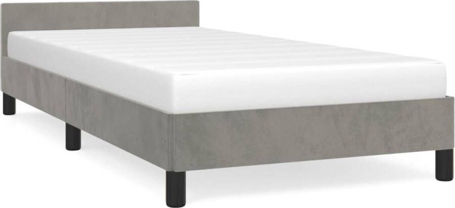 Maison Exclusive Bedframe met hoofdeinde fluweel lichtgrijs 80x200 cm