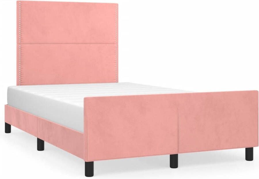 Maison Exclusive Bedframe met hoofdeinde fluweel roze 120x200 cm