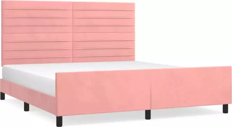 Maison Exclusive Bedframe met hoofdeinde fluweel roze 160x200 cm