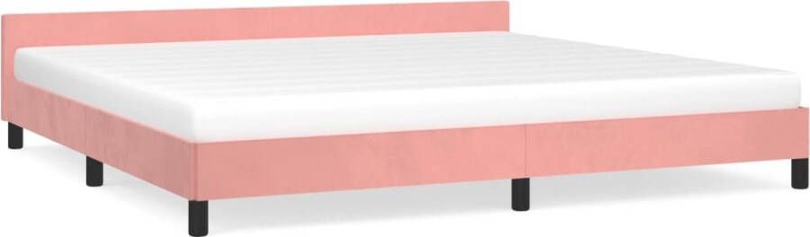Maison Exclusive Bedframe met hoofdeinde fluweel roze 200x200 cm