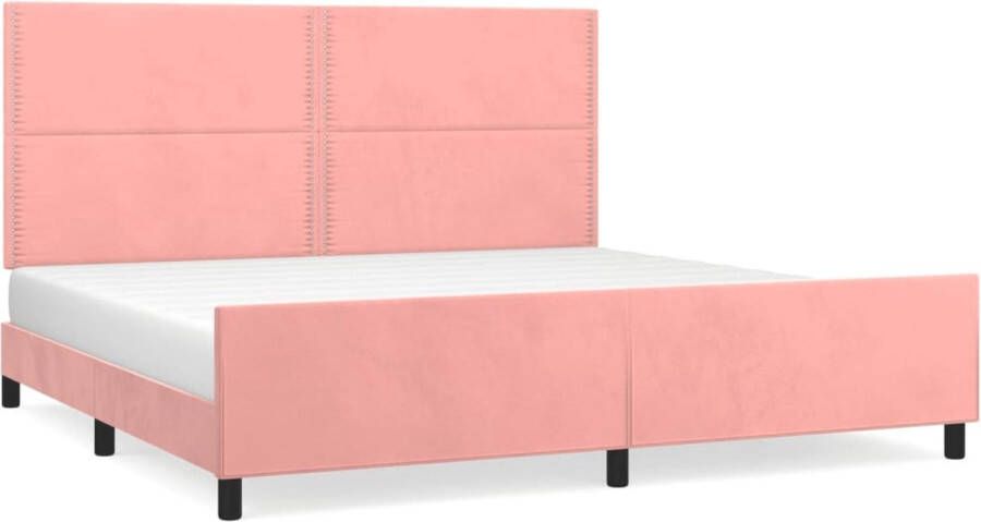 Maison Exclusive Bedframe met hoofdeinde fluweel roze 200x200 cm