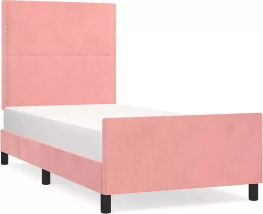 Maison Exclusive Bedframe met hoofdeinde fluweel roze 80x200 cm