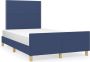 Maison Exclusive Bedframe met hoofdeinde stof blauw 120x200 cm - Thumbnail 2