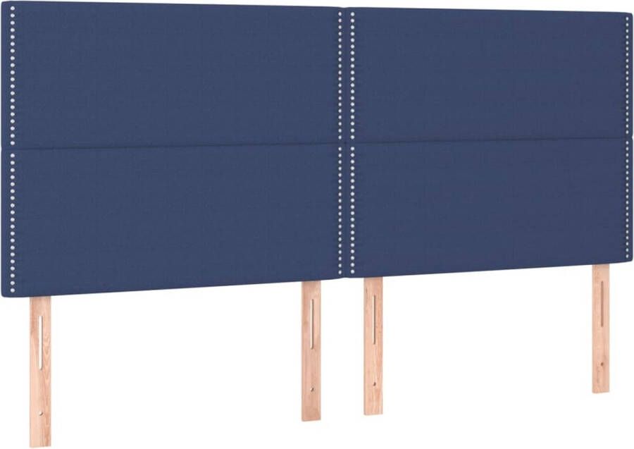 Maison Exclusive Bedframe met hoofdeinde stof blauw 200x200 cm - Foto 2
