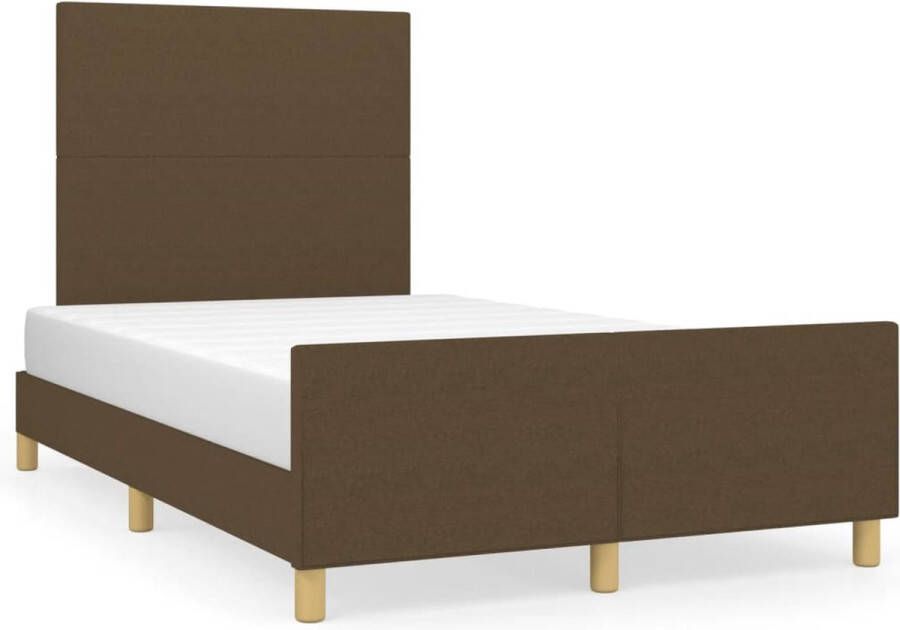 Maison Exclusive Bedframe met hoofdeinde stof donkerbruin 120x200 cm