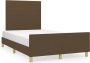 Maison Exclusive Bedframe met hoofdeinde stof donkerbruin 120x200 cm - Thumbnail 1