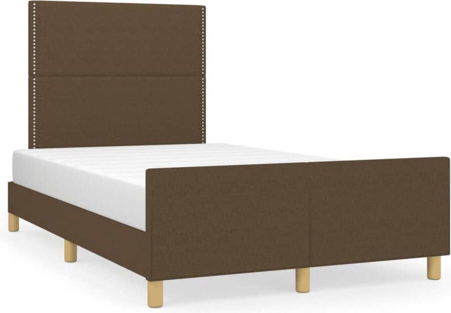 Maison Exclusive Bedframe met hoofdeinde stof donkerbruin 120x200 cm