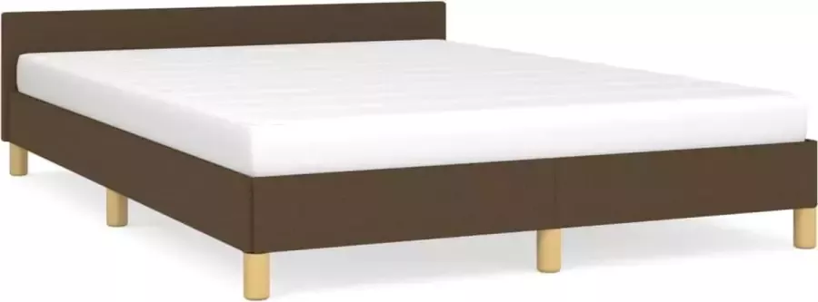 Maison Exclusive Bedframe met hoofdeinde stof donkerbruin 140x200 cm
