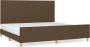 Maison Exclusive Bedframe met hoofdeinde stof donkerbruin 200x200 cm - Thumbnail 1