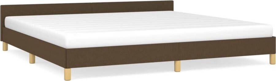 Maison Exclusive Bedframe met hoofdeinde stof donkerbruin 200x200 cm
