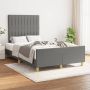 Maison Exclusive Bedframe met hoofdeinde stof donkergrijs 120x200 cm - Thumbnail 1