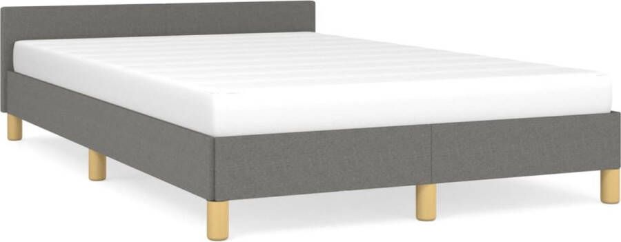 Maison Exclusive Bedframe met hoofdeinde stof donkergrijs 120x200 cm