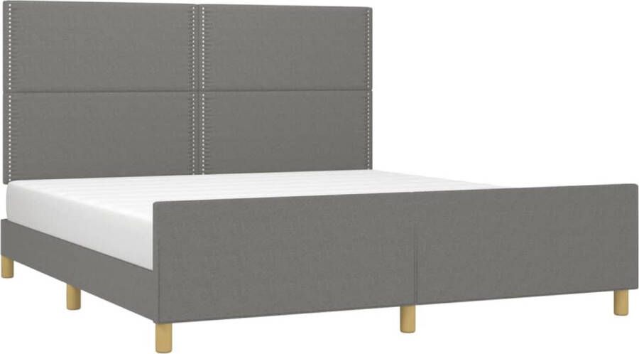 Maison Exclusive Bedframe met hoofdeinde stof donkergrijs 160x200 cm