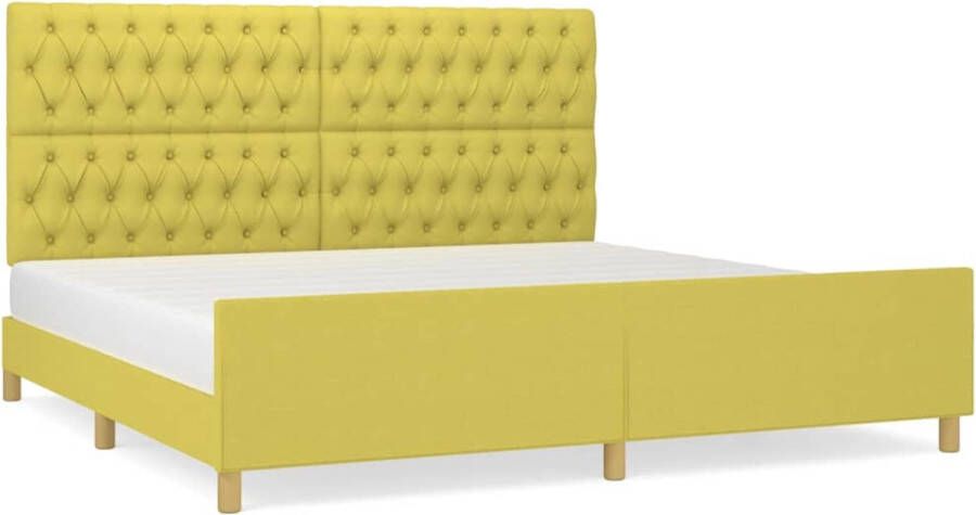 Maison Exclusive Bedframe met hoofdeinde stof groen 200x200 cm - Foto 2