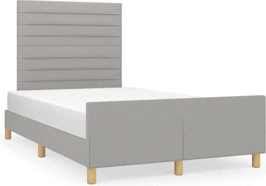 Maison Exclusive Bedframe met hoofdeinde stof lichtgrijs 120x200 cm