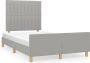 Maison Exclusive Bedframe met hoofdeinde stof lichtgrijs 120x200 cm - Thumbnail 2