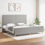 Maison Exclusive Bedframe met hoofdeinde stof lichtgrijs 200x200 cm - Thumbnail 1