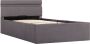 Maison Exclusive Bedframe met hydraulische opslag en LED stof taupe 100x200 cm - Thumbnail 3