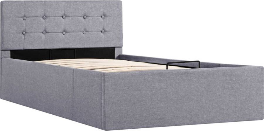 Maison Exclusive Bedframe met hydraulische opslag stof lichtgrijs 90x200 cm