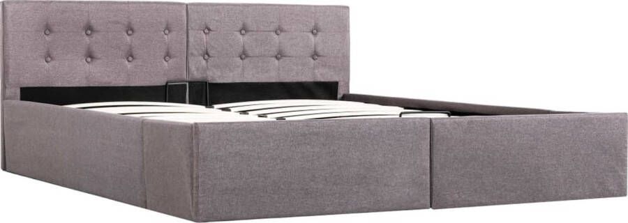 Maison Exclusive Bedframe met hydraulische opslag stof taupe 160x200 cm