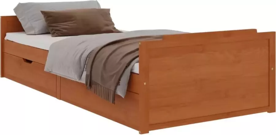 Maison Exclusive Bedframe met lades massief grenenhout honingbruin 90x200 cm