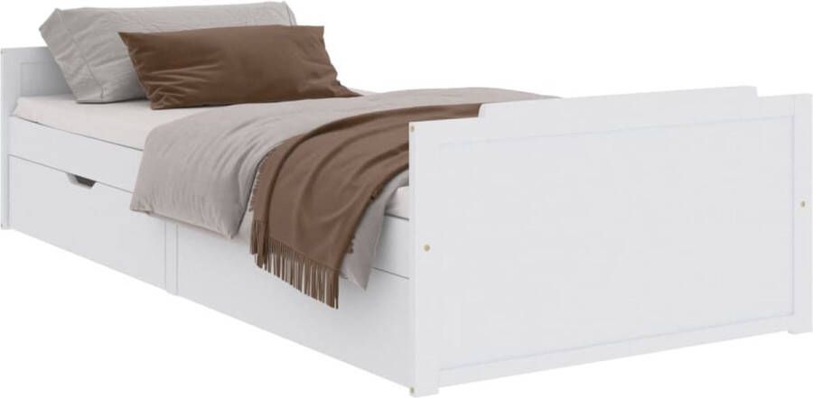 Maison Exclusive Bedframe met lades massief grenenhout wit 90x200 cm