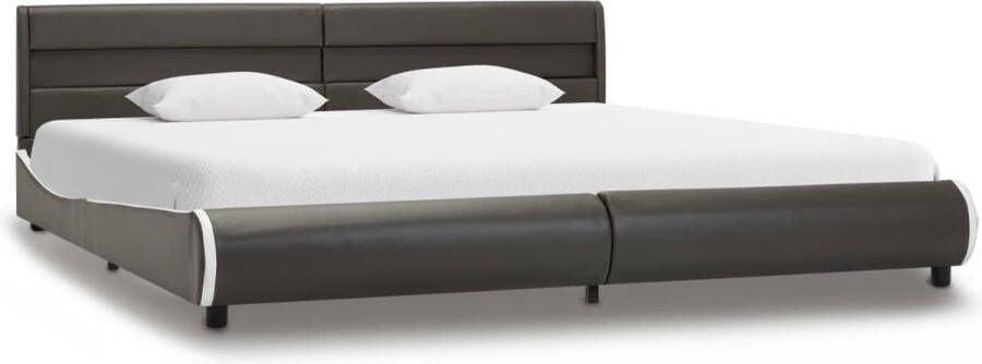 Maison Exclusive Bedframe met LED kunstleer antraciet 180x200 cm