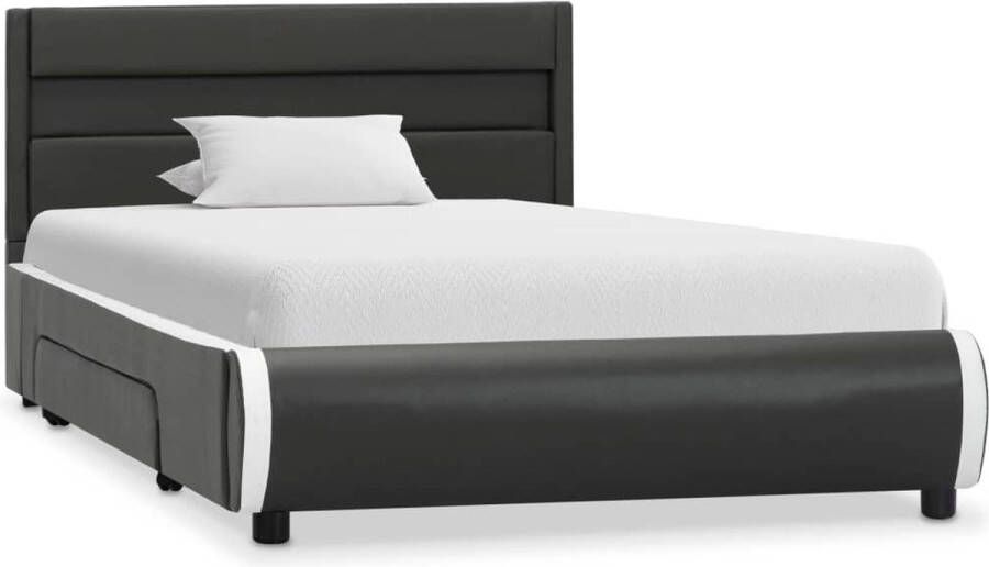 Maison Exclusive Bedframe met LED kunstleer antraciet 90x200 cm