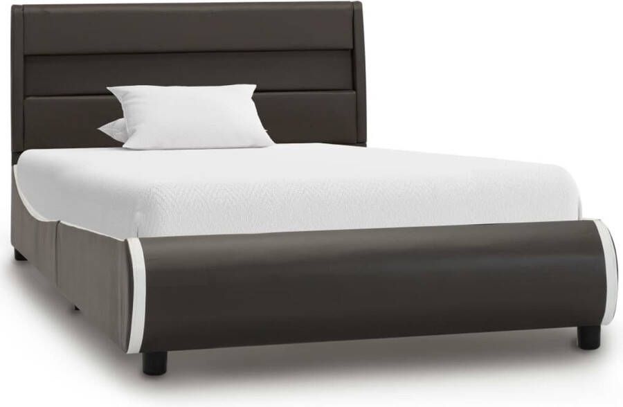 Maison Exclusive Bedframe met LED kunstleer antraciet 90x200 cm