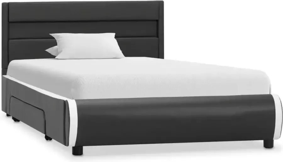 Maison Exclusive Bedframe met LED kunstleer antraciet 90x200 cm