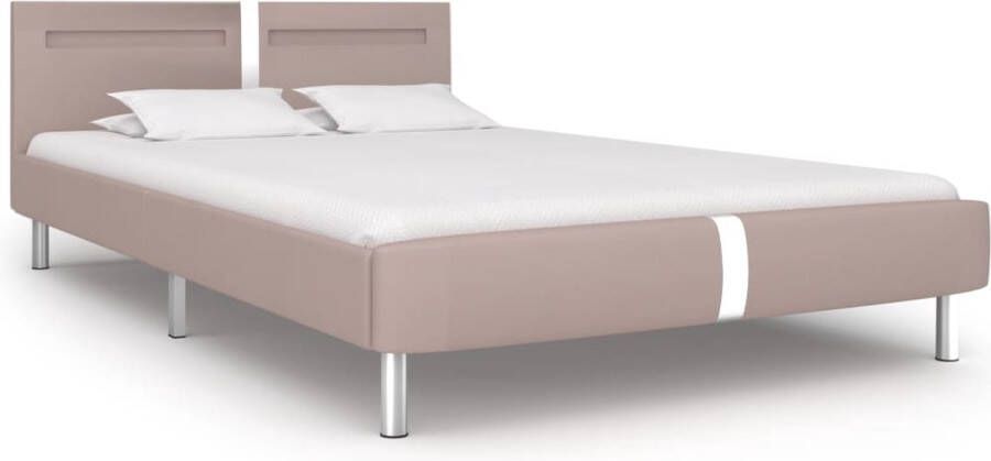 Maison Exclusive Bedframe met LED kunstleer cappuccino 140x200 cm